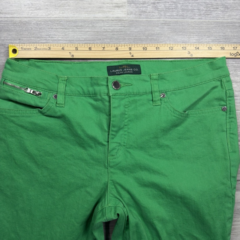 Lauren Ralph Lauren LRL Kelly Green Wash Denim Capri Jeans Women's Size 12 - Picture 4 of 9